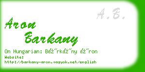 aron barkany business card